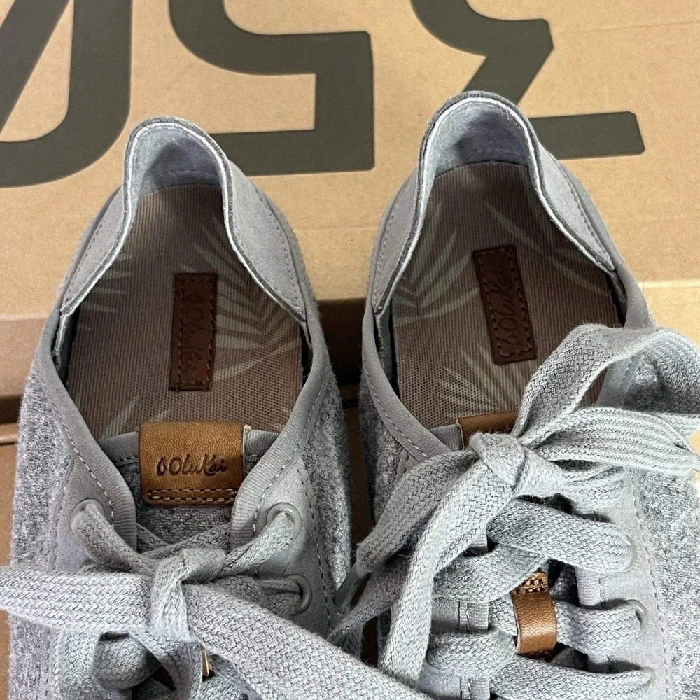 Olukai Pehuea Li Hulu Women Size 8 Wool Sneaker Shoes Gray GUC